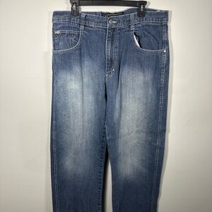 Southpole Mens Jeans 38 Blue Baggy Y2K Hip Hop Skater Denim